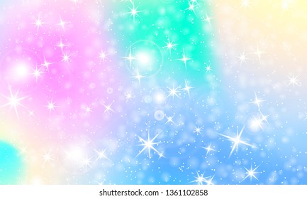 Unicorn rainbow. Mermaid background. Fantasy galaxy. Unicorn stars. Vector illustration.