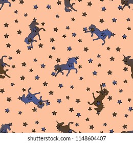 Unicorn. Rainbow pattern