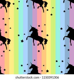 Unicorn. Rainbow pattern