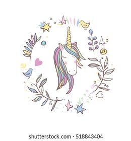 Unicorn Rainbow pattern - girls scrapbook paper. Perfect for wrapping presents, scrapbook pages, cards, party decorations, book/journal cover, product design, apparel, planners, invitations