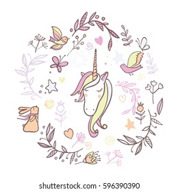 Unicorn Rainbow pattern - girls scrapbook paper. Perfect for wrapping presents, scrapbook pages, cards, party decorations