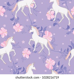 Unicorn and rainbow seamless pattern