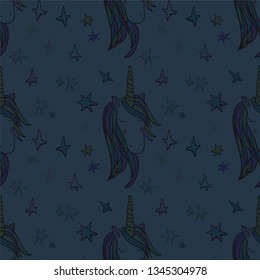 Unicorn Rainbow seamless pattern - girls scrapbook paper. Perfect for wrapping presents, scrapbook pages, cards, party decorations, book/journal cover, product design, apparel, planners, invitations