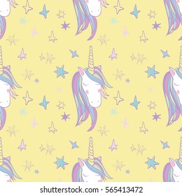 Unicorn Rainbow seamless pattern - girls scrapbook paper. Perfect for wrapping presents, scrapbook pages, cards, party decorations, book/journal cover, product design, apparel, planners, invitations