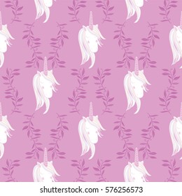 Unicorn Rainbow seamless pattern - girls scrapbook paper. Perfect for wrapping presents, scrapbook pages, cards, party decorations, book/journal cover, product design, apparel, planners, invitations