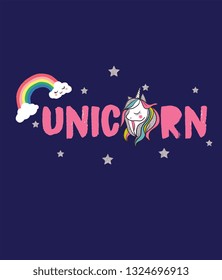 unicorn rainbow slogan