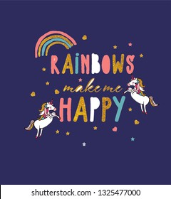 unicorn rainbow slogan