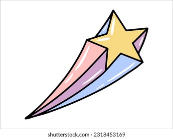 Unicorn rainbow star Icon Illustration