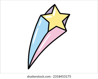 Unicorn rainbow star Icon Illustration