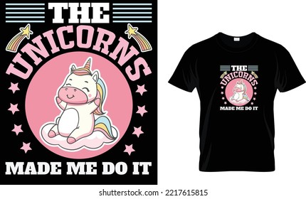  unicorn and rainbow t shirt design Template 