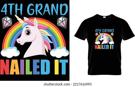 unicorn and rainbow t shirt design Template 