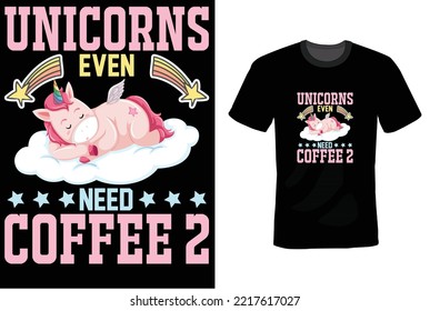 unicorn and rainbow t shirt design Template 