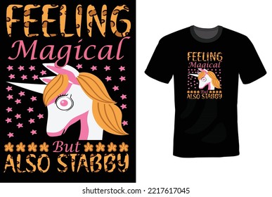 unicorn and rainbow t shirt design Template 