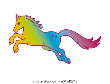 Unicorn rainbow vector. Fairytale horse on a white background