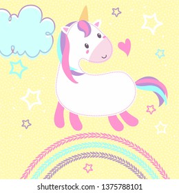 Unicoron-Regenbogen-Gelb