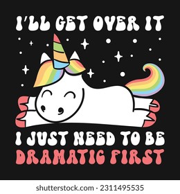 Unicorn Retro Vector T-shirt Design