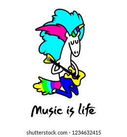 Unicorn Rock star, vector illustration for your design