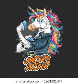 UNICORN ROCKER JACKET RIDER ARTWORK VECTOR