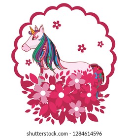 unicorn round icon