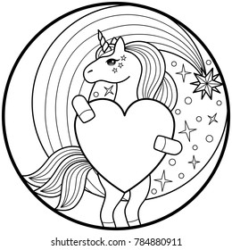 Unicorn Round Print