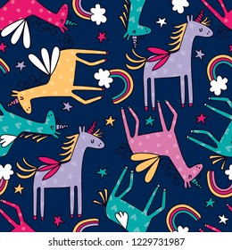 Unicorn seamless pattern