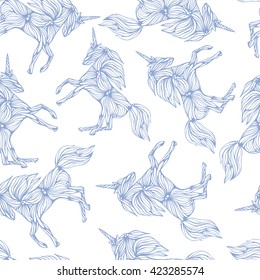 Unicorn seamless pattern.