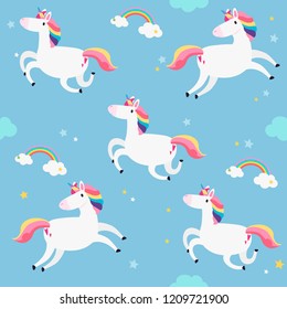 Unicorn seamless pattern background vector