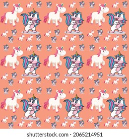 UNICORN Seamless Pattern Design. Vector Illustration.