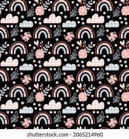 Unicorn Seamless Pattern Design . Vector Illustration.