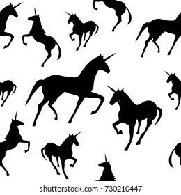 Unicorn seamless pattern. Endless texture can be used for wallpaper, pattern fill, web page background.