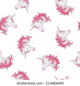 Unicorn seamless pattern. Vector illustration.