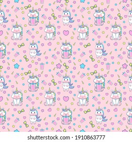 unicorn seamless pattern. vector illustration