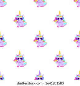 Unicorn seamless pink pattern Endless background for textiles, notebooks, cards