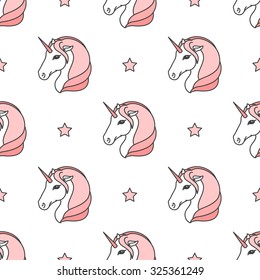 Unicorn seamless. Vector illustration