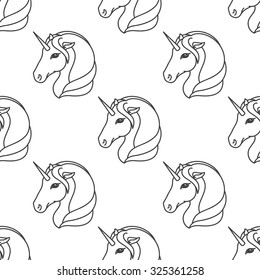 Unicorn seamless. Vector illustration