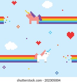 Unicorn seamless vector pattern