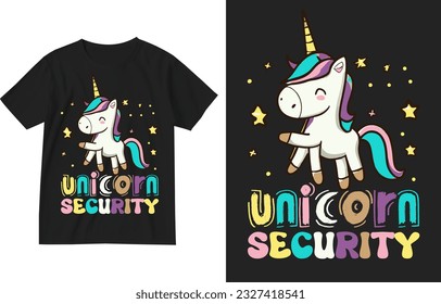 Unicorn security t shirt design Illustration . Unicorn T Shirt Design . Unicorn Liebhaber Geschenkshirt. Funning Unicorns T-Shirt . Unicorn Birthday Shirt. Unicorn_Family t-Shirt . Hourse-T-Shirt-Grafik