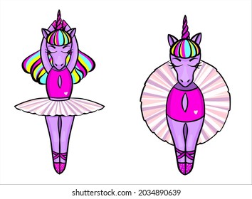 A unicorn set in the form of a ballerina. A fictional character.