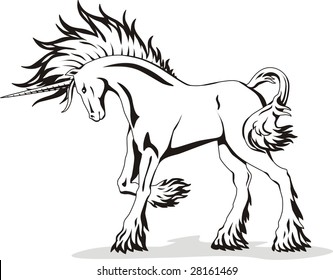 Unicorn with a shaggy mane.