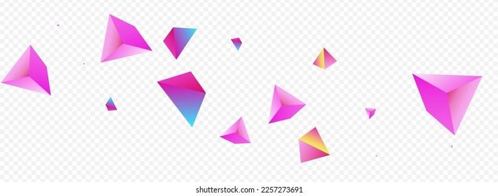 Unicorn Shapes Vector Panoramic Transparent Background. Rainbow Trendy Jewel Presentation. Digital Minimal Elements Cover. Gradient Triangle Creative Catalog.