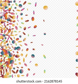 Unicorn Shine Celebrate Transparent Background. Multicolored Decoration Confetti Design. Christmas Invitation. Hologram Invitation Card.