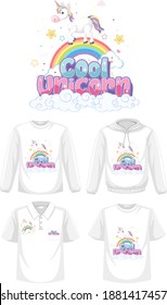 Unicorn shirt mock up on white background illustration