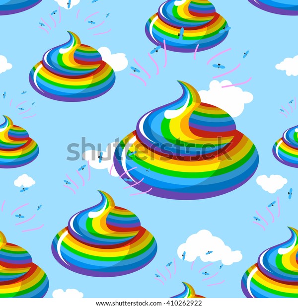 Unicorn Shit Seamless Pattern Turd Color immagine vettoriale stock