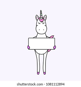 Unicorn with sign
