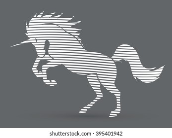 Unicorn silhouette designed using line curve graphic vector.