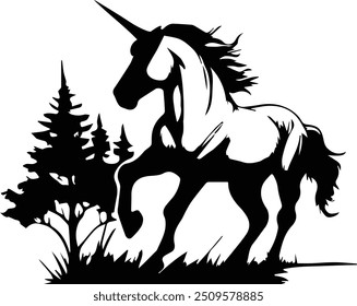 Unicorn Silhouette - Unicorn Horse Design	

