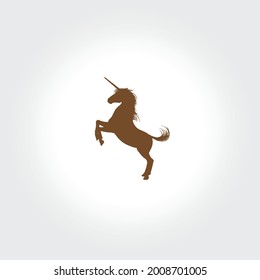 Unicorn silhouette illustration. Fairy horse animal.