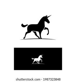 unicorn silhouette logo alternative design