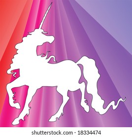 unicorn silhouette on background - vector