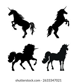 Unicorn silhouette on white background